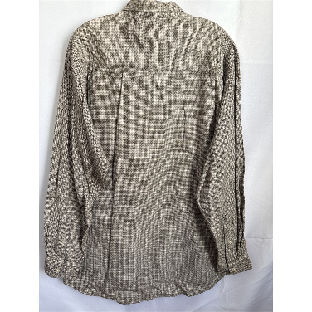 Vtg Bugle Boy Shirt Men's Sz M Long Sleeve Textured Button Down Brown - Picture 7 of 14